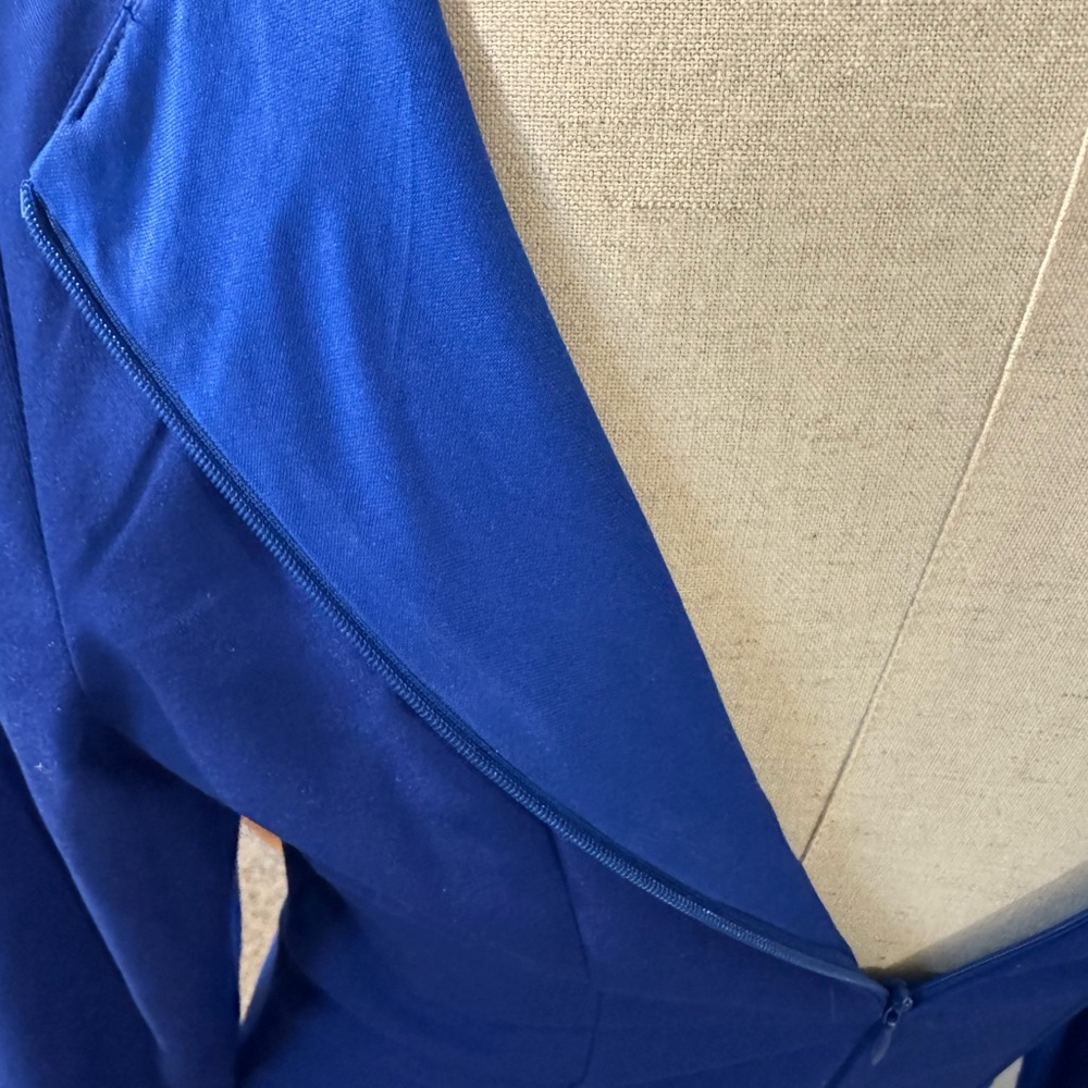 Custom Pinup Dress w Matching Cape in Royal Blue - Picture 5 of 10